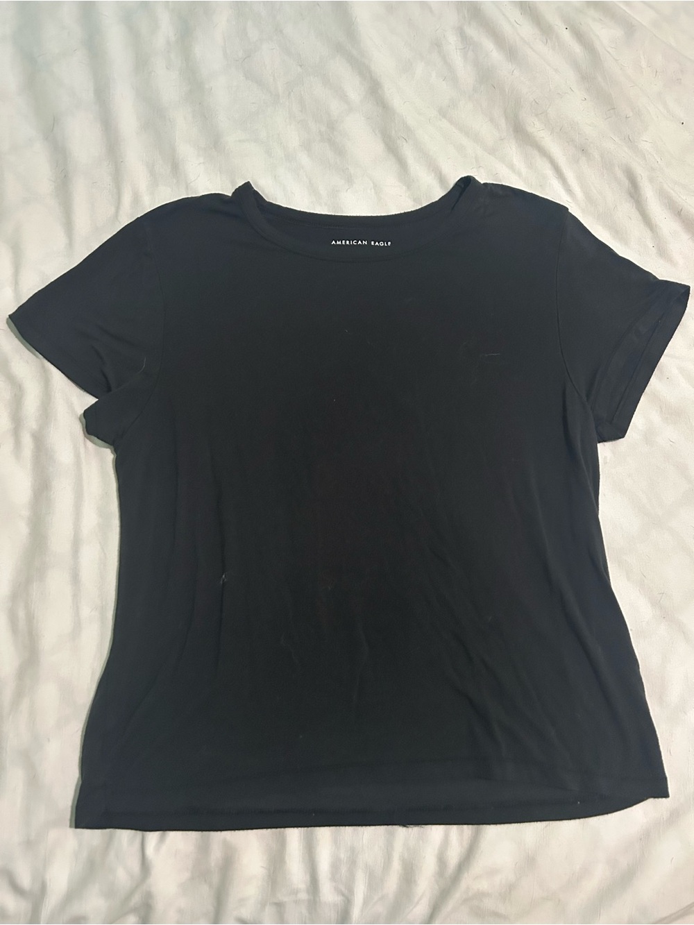 American Eagle Outfitters Black Crewneck Short Sleeve Tee